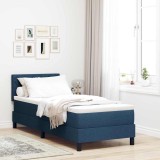 vidaXL Pat boxspring cu saltea cu saltea albastru 80 x 200 cm țesătură