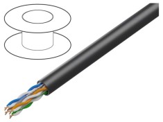 Cablu U/UTP LANBERG 4x2x23AWG CCA PVC negru 305m &Oslash;5,6mm