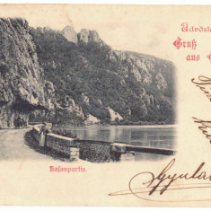 5525 - ORSOVA, Danube Kazan, Cart, Litho, Romania - old postcard - used - 1899