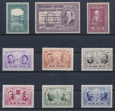 BELGIA 1957 ,1959,1961 - CULTURA , PRESONALITATI ,3 SERII COMPLETE ,NESTAMPILATE foto