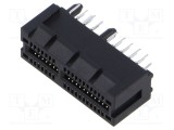 Conector SAMTEC THT pentru carduri drept pentru PCB gold flash 1mm