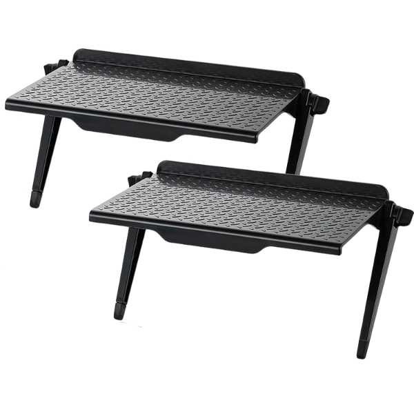 Set 2 buc, Raft Reglabil de Depozitare pentru TV sau Monitoare LCD, Maxim 4 Kg, 30 x 11 x 3 cm, Negru