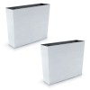 Set 2 jardiniere decorative, imitatie ratan, alb, 58x18x49.8 cm, Rato Case, Prosperplast