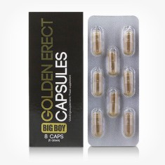 Capsule Big Boy Golden Erect, pentru erectie puternica, libido, energie si rezistenta sexuala, 8 buc