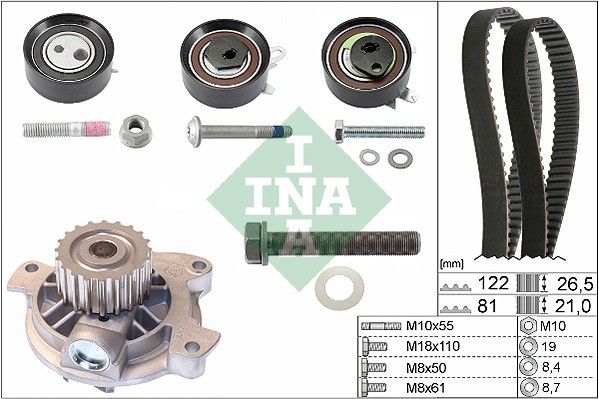 INA 530 0484 30 Set pompa apa + curea dintata