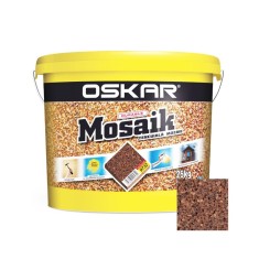 Tencuiala decorativa acrilica, interior / exterior, Oskar Mosaik 9732, mozaicata, 25 kg