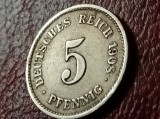5 pfennig 1908 G, stare EF+ [poze]. Discount conform desctriere [10 - 20 %. Vezi descrierea.].