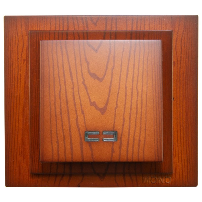 Intrerupator simplu, cu indicator luminos, Mono Electric Larissa, incastrat, rama inclusa, cires