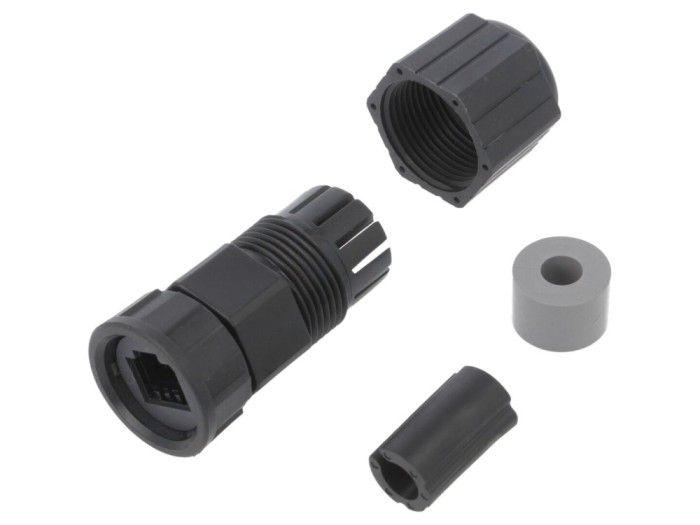 Conector RJ45 IP67 drept plastic