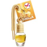 Odorizant Auto in Sticla cu Snur si Capac din Lemn, Aroma Vanilie, 8 ml, EXPRESS