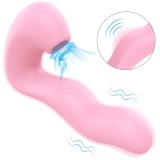 Stimulator 3 in 1 Otis, Vibrating&amp;Sucking&amp;Pulsating, Silicon, USB, Roz, 16.4 cm, Mokko Toys