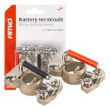 Set borne baterie din alama 2 buc. 600 A, cu decuplare rapida, AMIO AutoDrive ProParts