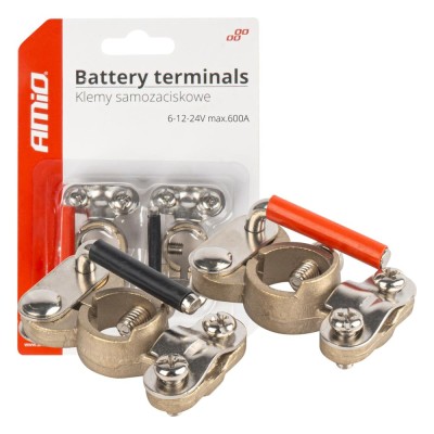 Set borne baterie din alama 2 buc. 600 A, cu decuplare rapida, AMIO AutoDrive ProParts foto