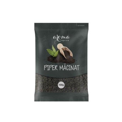 Piper Negru Macinat Aroma Spice, 12 Plicuri x 100 g, Piper Macinat, Pudra de Piper Negru, Piper Pudra, Piper Negru Pudra, Boabe Negre de Piper Macinat foto