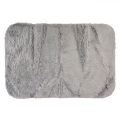 Covor Decorativ Imitatie Blana, Gri, 120x80 cm, Antiderapant