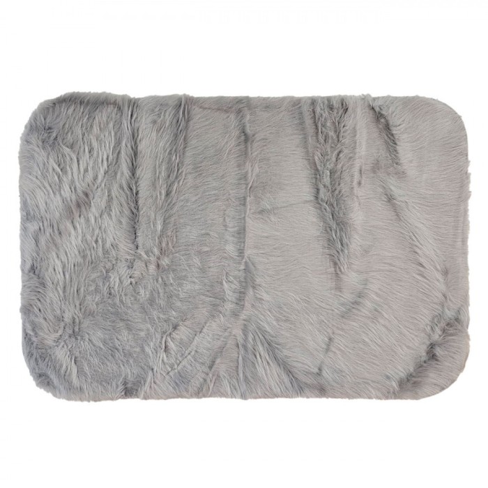 Covor Decorativ Imitatie Blana, Gri, 120x80 cm, Antiderapant
