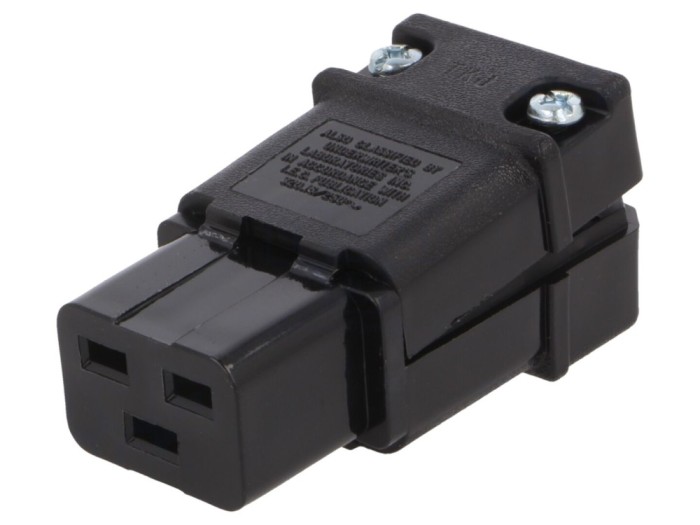Conector alimentare AC C19, 20A 250VAC