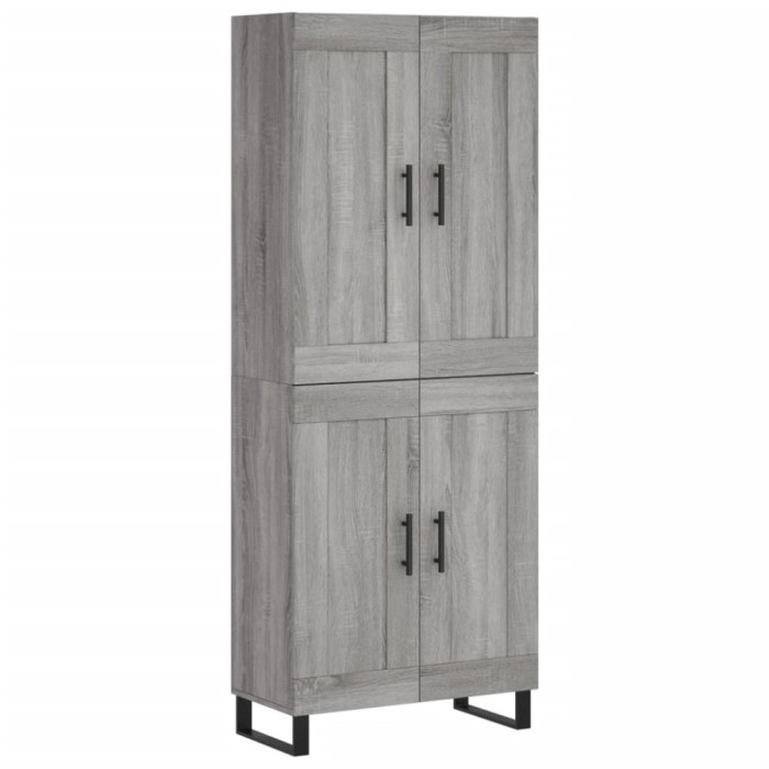 Dulap inalt, gri sonoma, 69,5x34x180 cm, lemn compozit