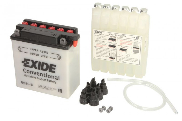 Baterie Moto Exide Conventional Motorbike &amp;amp; Sport Battery 12V 5Ah 65A R+ YB5L-B EXIDE