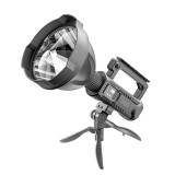 Cumpara ieftin Lanterna LED cu trepied, cu 4 faze de iluminare, functie powerbank, 3000 lumeni, acumulator Li-Ion, negru