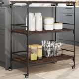 Cumpara ieftin Cărucior de bucătărie, stejar maro100,5x50x105cm lemn prelucrat
