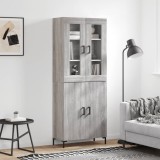 VidaXL Dulap &icirc;nalt, gri sonoma, 69,5x34x180 cm, lemn compozit
