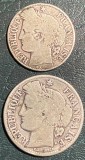 MONEDE FRANTA(A TREIA REPUBLICA), SET 1 FRANC + 2 FRANCI/ ARGINT(.835)VEZI POZE!, Europa