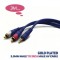 Cablu audio Jack 3.5 mm la 2x RCA 3m aurit