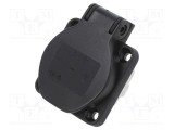 Conector alimentare AC 2P PE 250VAC 16A negru PCE
