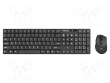 Kit birou negru wireless NATEC USB A US layout 10m