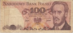 B11 14 - Bancnota foarte veche - Polonia - 100 zloti - 1976
