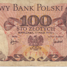 M1 - Bancnota foarte veche - Polonia - 100 zloti - 1976