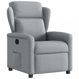 vidaXL Fotoliu rabatabil, gri deschis, material textil