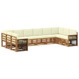 vidaXL Set canapea sectională cu pernă 7 pcs Natural și Crem 3384891