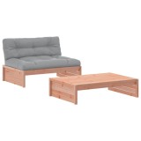 Set mobilier de gradina cu perne, 2 piese, lemn masiv Douglas