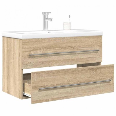 vidaXL Set mobilier de baie, 2 piese, stejar sonoma, lemn prelucrat 3324964 foto