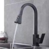Baterie Bucatarie cu Dus Extractibil, Alama Sanitara, Negru, OD/2040 ModernLight Concept, Korman Technik