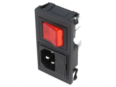 Conector Alimentare AC Soclu Tată 10A 250V IEC 60320 foto