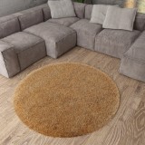 Cumpara ieftin Covor Rotund Model Fantasy 12500-12, Marime 67 x 67 cm, Maro, Inaltime Fir 30 mm, Antialergic, Polipropilena, Living, Dormitor, Sufragerie, Birou