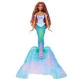 Papusa de moda Disney, Mica Sirena Ariel 2 in 1 care transforma, Mattel