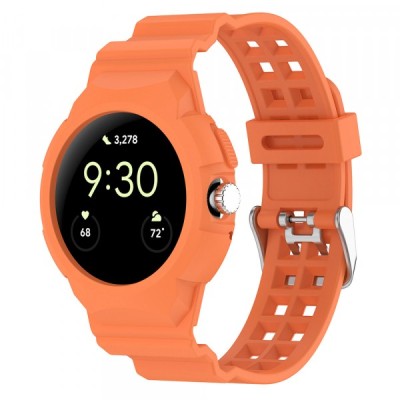 Curea Techsuit W065 pentru Google Pixel Watch 3 41mm / Watch 2 / Watch, Portocalie foto