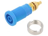 Soclu Banană 4mm 32A 1kVDC Albastru Aurit 39mm, HIRSCHMANN