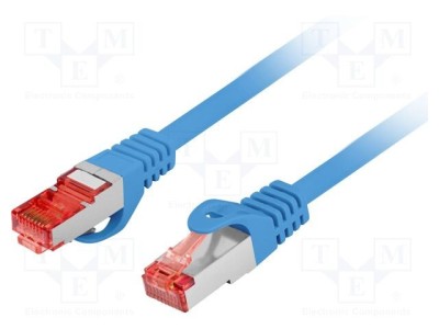 Patch cord RJ45 LANBERG S/FTP Cat 6 LSZH 15m albastru foto