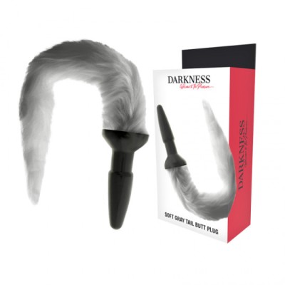 DARKNESS - SILICONE ANAL PLUG WITH GRAY TAIL foto