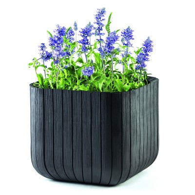 CURVER. Ghiveci imitatie lemn CUBE PLANTER L foto
