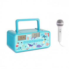 Auna Kidsbox Underwater CD Boombox, CD player, bluetooth, FM, USB, display LED, turcoaz foto