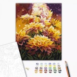 Pictura pe numere - Flori cosmice, 40x50 cm | Brushme