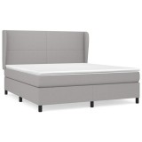 Cumpara ieftin Pat continental cu saltea, gri deschis, 160x200 cm, textil