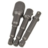 Set 3 adaptoare tubulare pentru mașină de găurit 1/4&rdquo;, 3/8&rdquo;, 1/2&rdquo;