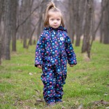 Cumpara ieftin Salopeta impermeabila pentru copii Kidscare, cu protectie la vant si apa cu imprimeu Planete - marime 86